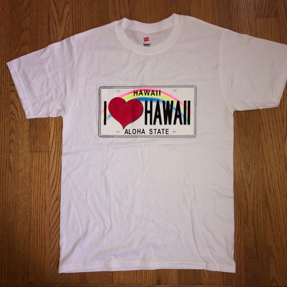 NWOT I Heart Hawaii White T-Shirt Tee Aloha State